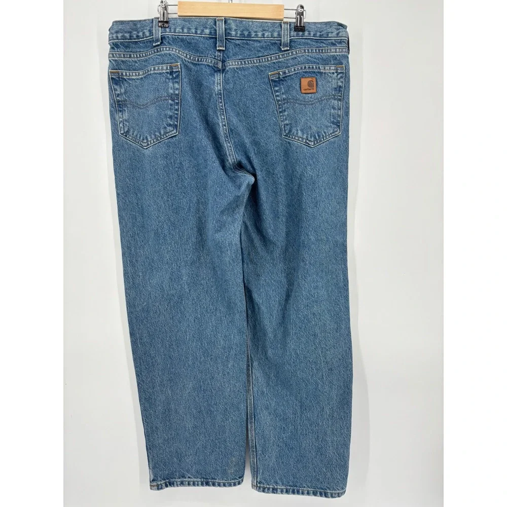 Carhartt B460 LVB Relaxed Fit Jeans Mens 42x30 Blue Denim Straight Leg Workwear